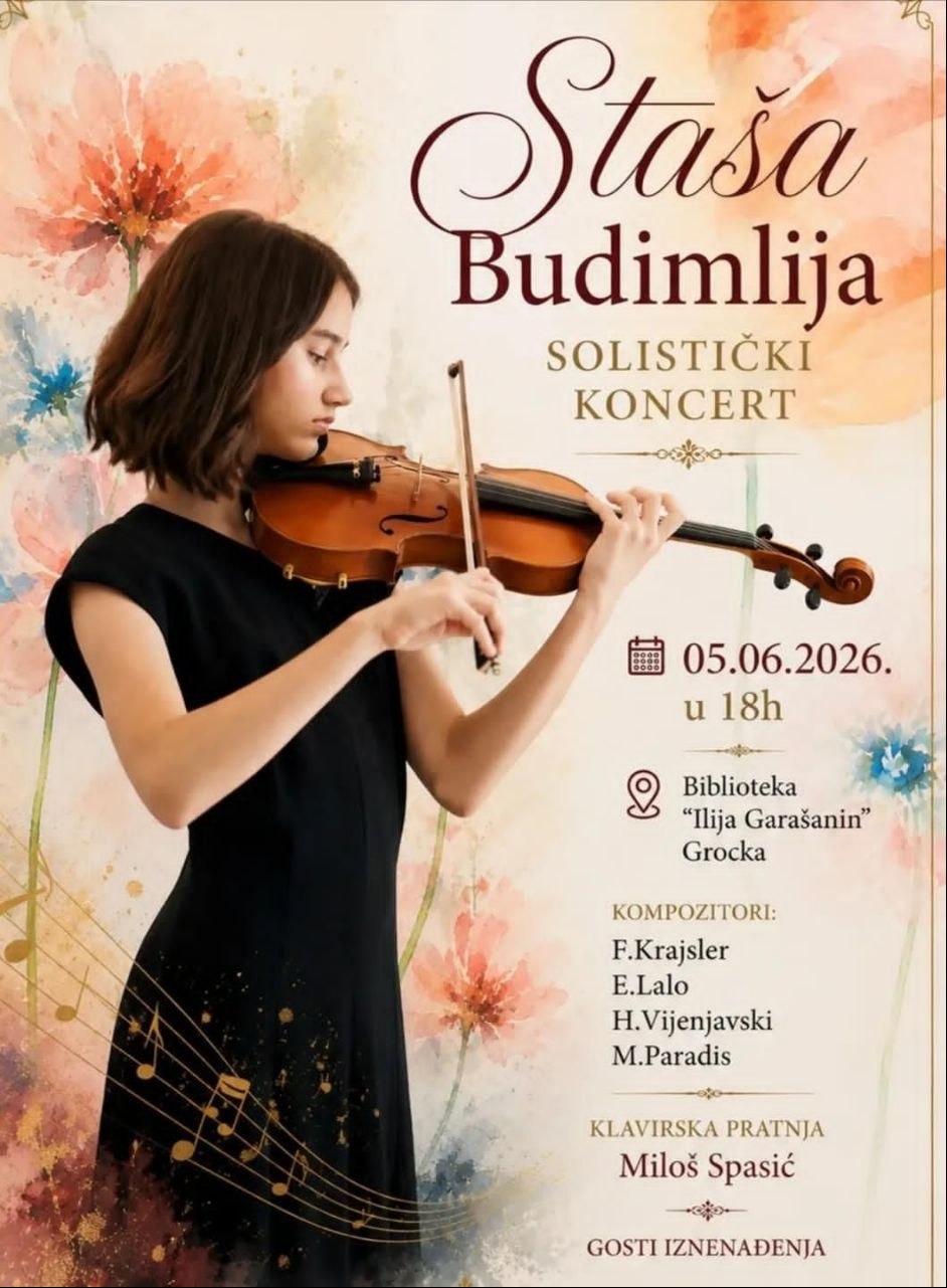 Solistički koncert mlade violinistkinje Staše Budimlije