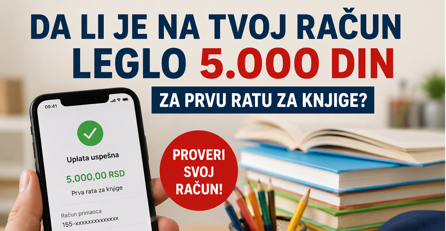 Da li ti je legla 1.rata za udžbenike?