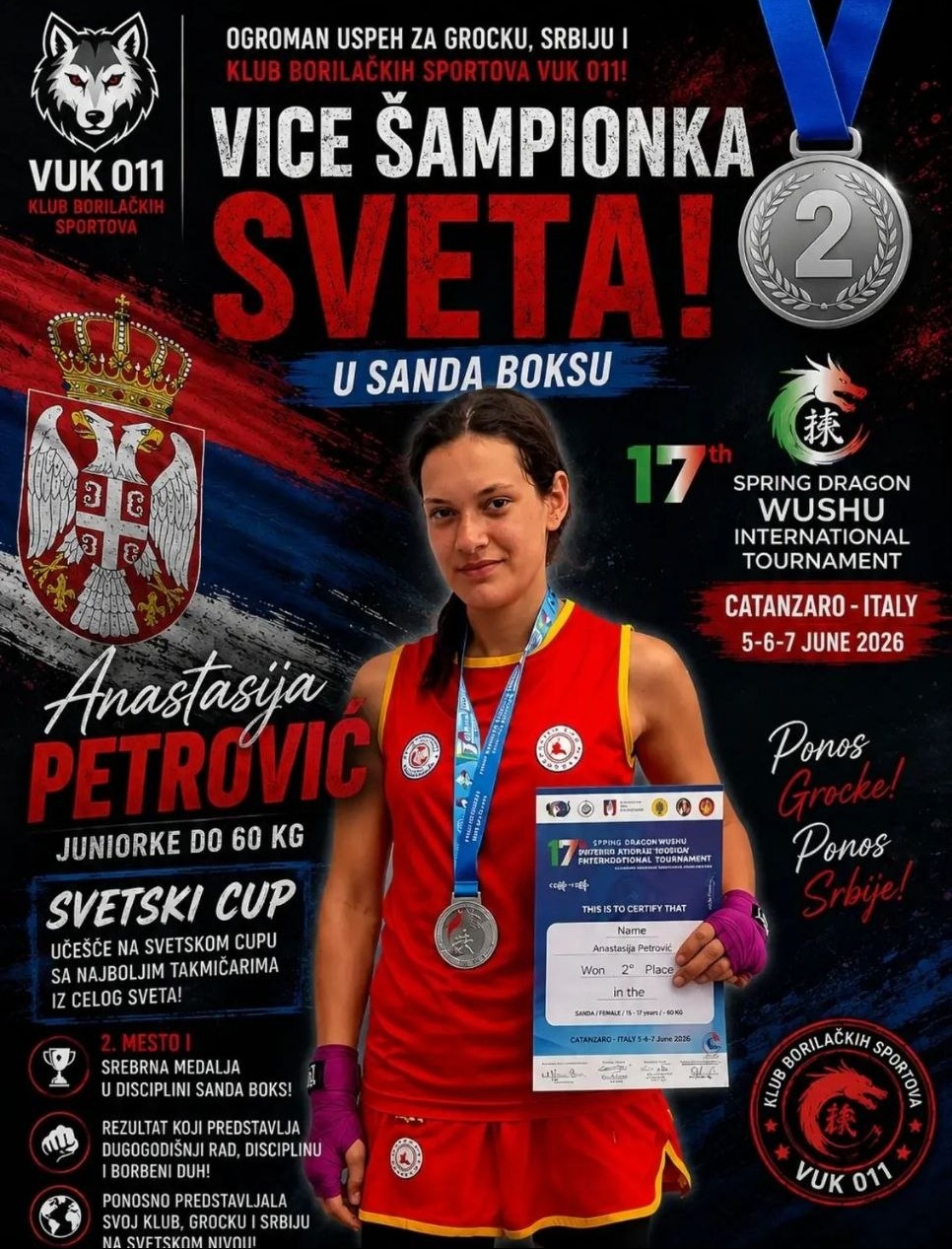 Anastasija Petrović - vicešampionka sveta