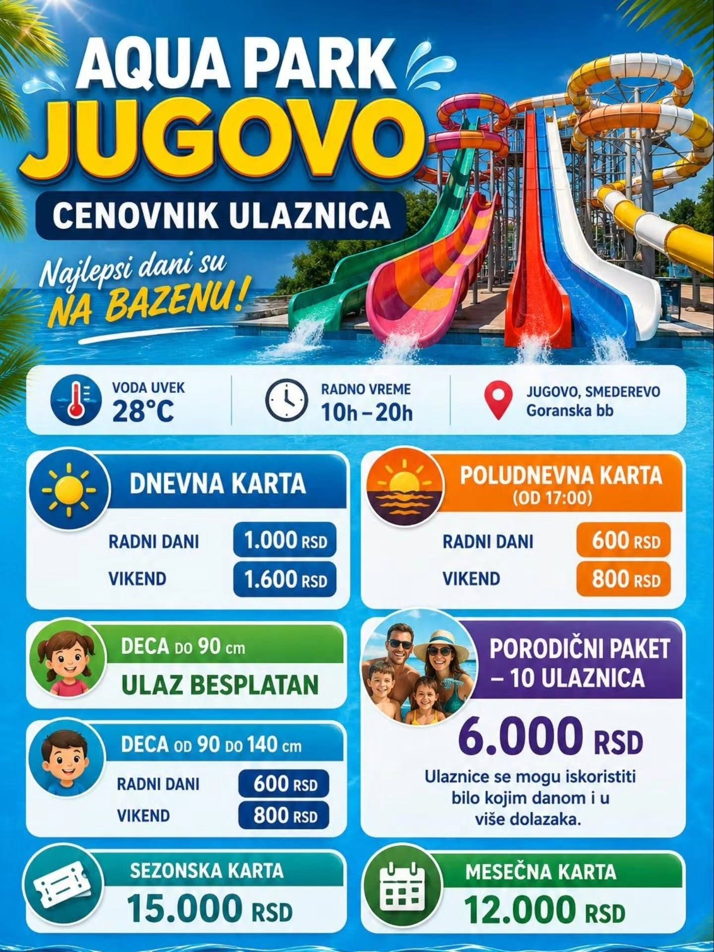 Leto na Jugovu: Detaljan vodič kroz cene ulaznica i radno vreme aqua parka