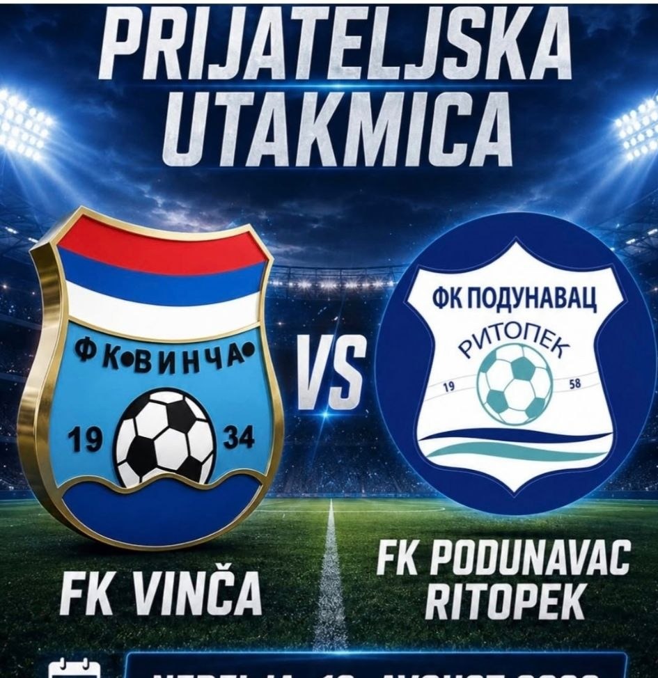 Fudbalska nedelja na stadionu Vinče: Stiže FK Podunavac Ritopek