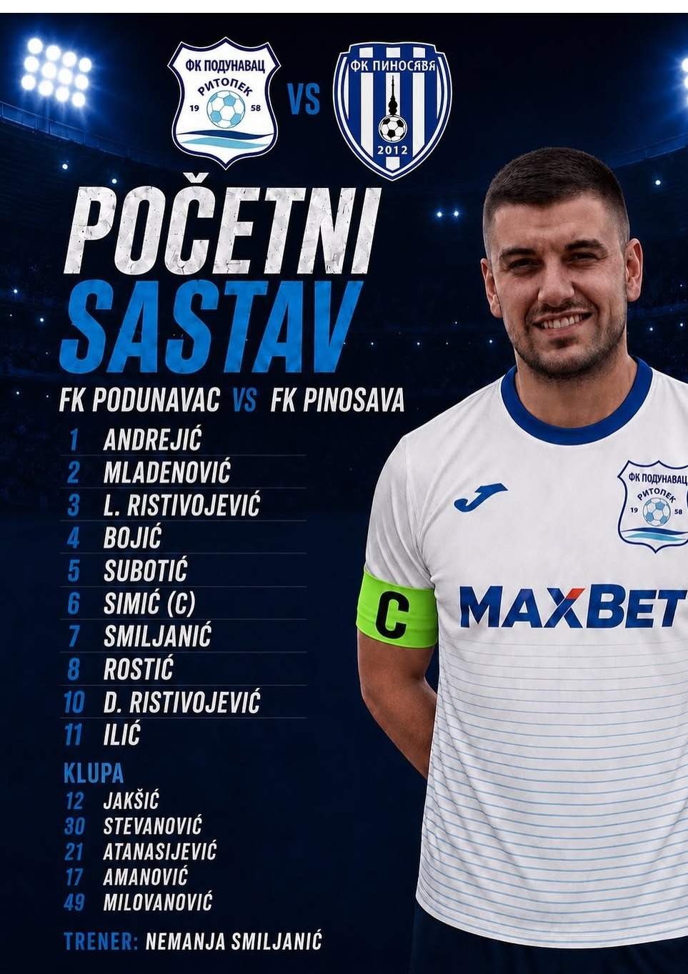 FK Podunavac : FK Pinosava 2:2