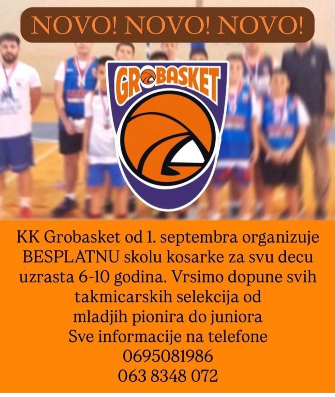 Nova šansa za male košarkaše: KK Grobasket pokreće besplatnu školu za decu od 6 do 10 godina!