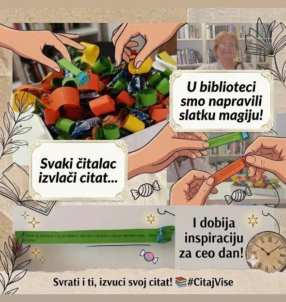 Izvuci citat i ponesi inspiraciju za ceo dan u biblioteci u Grockoj