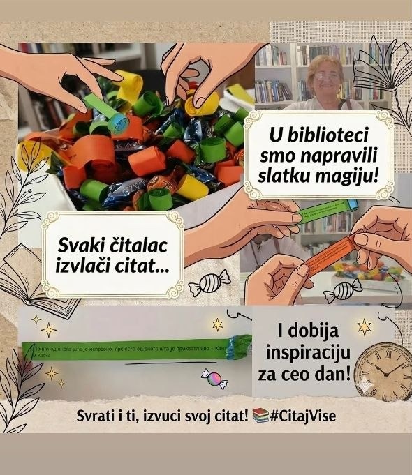 Izvuci citat i ponesi inspiraciju za ceo dan u biblioteci u Grockoj