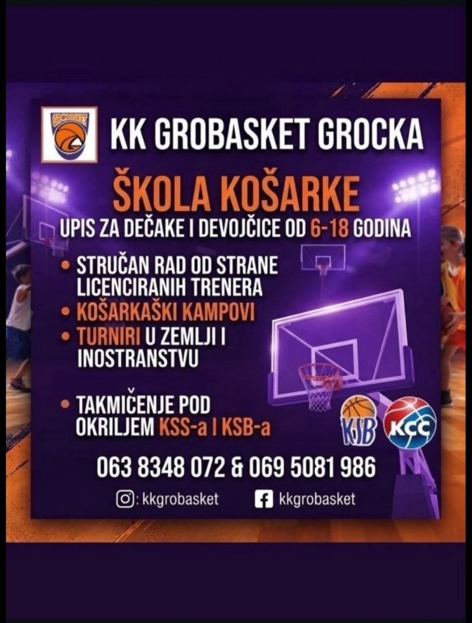 KK Grobasket upisuje nove članove: Otvorena škola košarke za dečake i devojčice iz Grocke